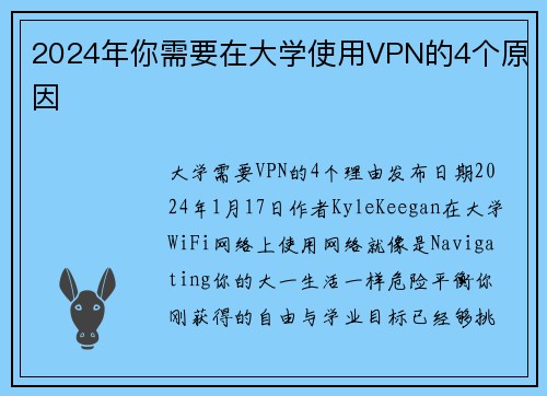 2024年你需要在大学使用VPN的4个原因 